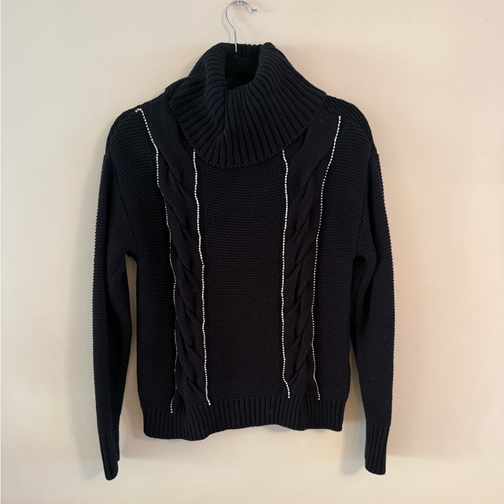 INC International Concepts Black Cowl Neck Sweater